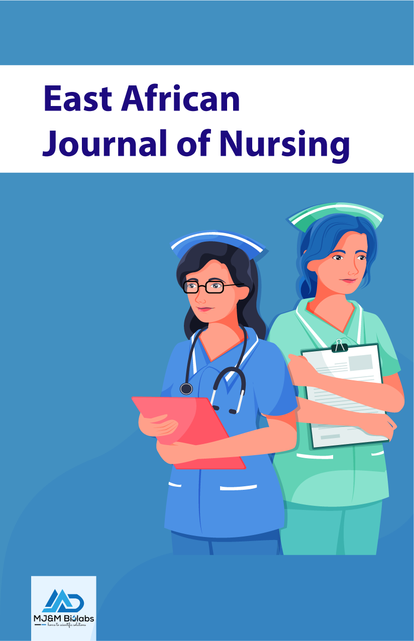  The East African Journal of Nursing is a globally recognized scholarly publication that welcomes articles from researchers and practitioners worldwide. As a peer-reviewed journal, it maintains high standards of quality and rigor in the evaluation and selection of manuscripts. Committed to ethical publication practices, the journal ensures that all articles adhere to the highest standards of integrity and transparency. With its broad international reach, the East African Journal of Nursing serves as a vibrant platform for knowledge exchange and collaboration among nursing professionals, educators, and researchers. The journal covers a wide range of topics within the field of nursing, encompassing diverse areas such as nursing theory, clinical practice, education, leadership, evidence-based care, and healthcare policy. Each published article in the journal undergoes a thorough peer-review process, conducted by experts in the respective fields. This rigorous evaluation ensures that only the most relevant, innovative, and impactful research is disseminated to the global nursing community. By promoting evidence-based practice and providing insights into cutting-edge advancements, the journal contributes to the ongoing development and improvement of nursing practice and healthcare outcomes.